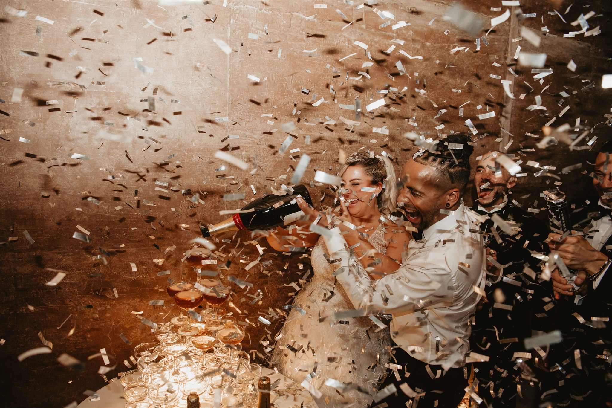 Cinematic mood — champagne tower